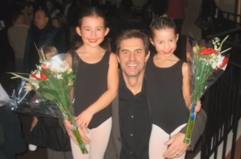 Bob with his two beautiful daughters, attending his daughters' dancing program